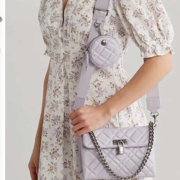 New💜 Kurt Geiger London Light Pastel Purple Brixton Lock Medium Shoulder Bag - Picture 2 of 9